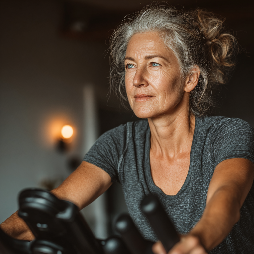 Grup de adulți practicând exerciții ușoare în natură